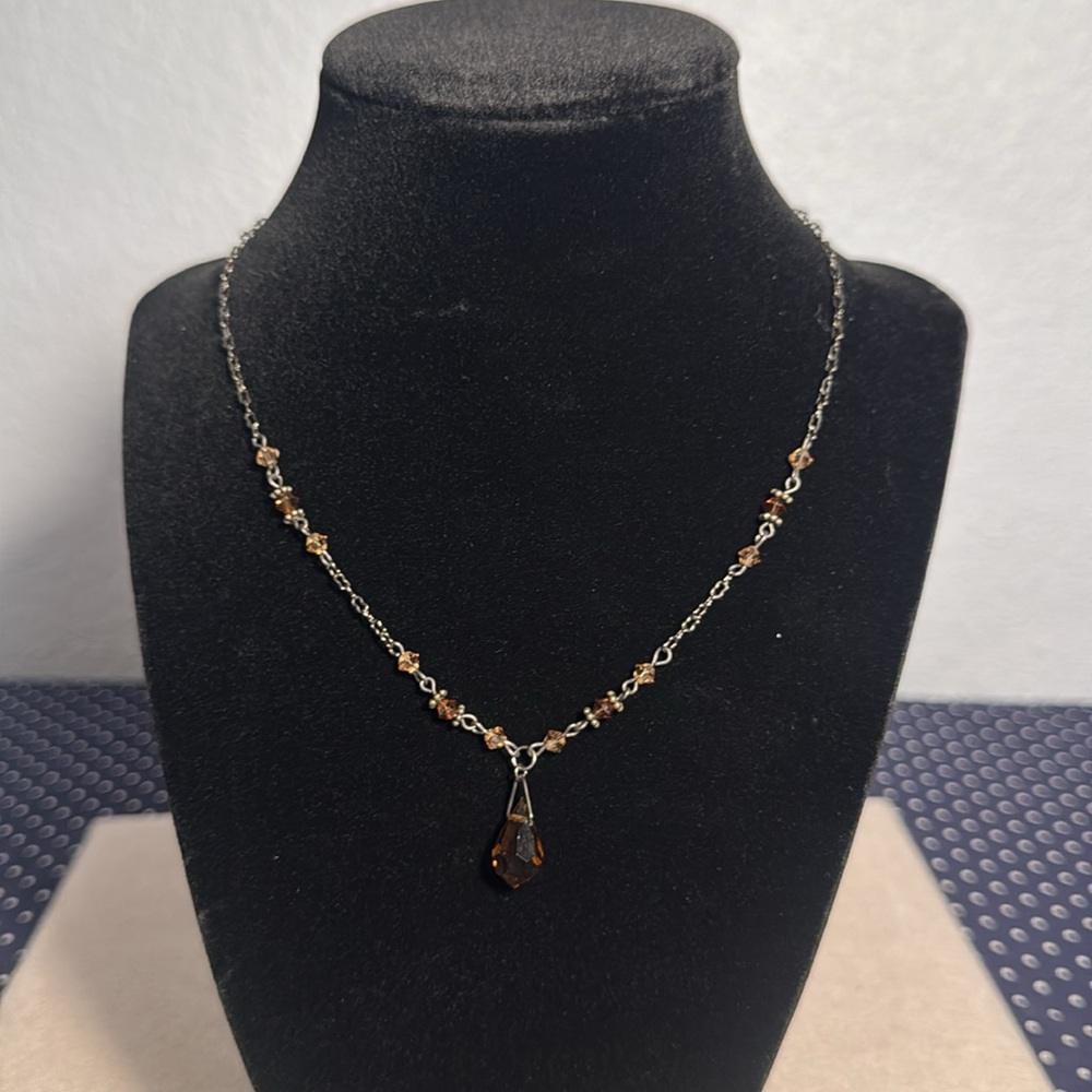 Shades of Amber Beaded Statement Necklace